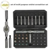 Pufangnice 42 trong 1 bộ tuốc nơ vít Ratchet từ tính tháo rời, T-Handle Magneticizer, mô‑men xoắn đa năng DIY 6
