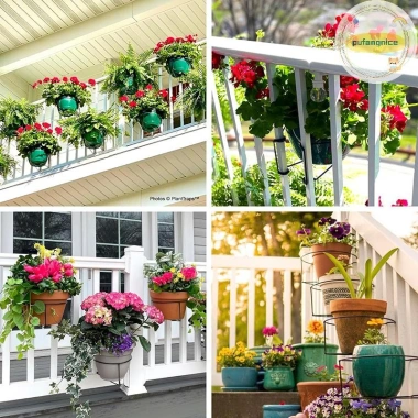 Pufangnice Chậu Hoa Sắt Đỡ Giỏ Tròn - Giá Treo Ban Công, Trang Trí Cửa Sổ, 108k 7