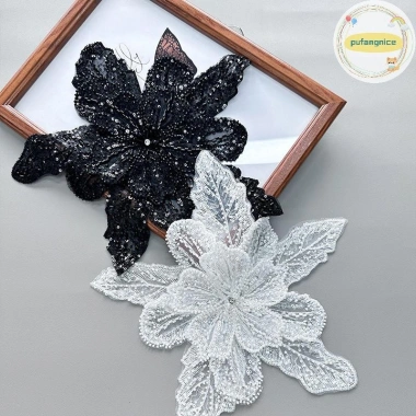 Pufangnice Hoa Ba Chiều Nhiều Lớp Organza Pha Lê Đính Ngọc Trai - Trâm Phụ Kiện Trang Trí VN Giá Ưu Đãi 91.850 VND 8