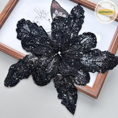 Pufangnice Hoa Ba Chiều Nhiều Lớp Organza Pha Lê Đính Ngọc Trai - Trâm Phụ Kiện Trang Trí VN Giá Ưu Đãi 91.850 VND 10