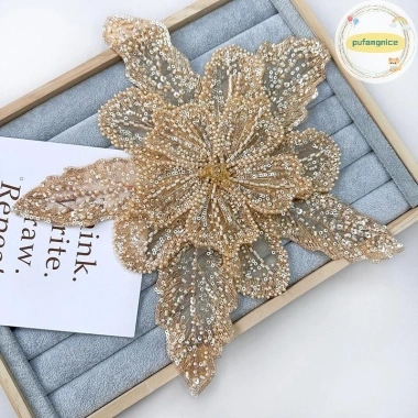 Pufangnice Hoa Ba Chiều Nhiều Lớp Organza Pha Lê Đính Ngọc Trai - Trâm Phụ Kiện Trang Trí VN Giá Ưu Đãi 91.850 VND 16