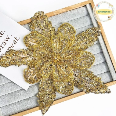 Pufangnice Hoa Ba Chiều Nhiều Lớp Organza Pha Lê Đính Ngọc Trai - Trâm Phụ Kiện Trang Trí VN Giá Ưu Đãi 91.850 VND 17
