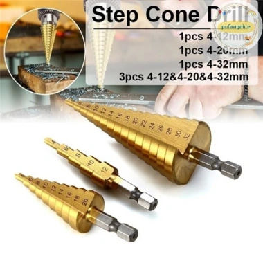 Pufangnice HSS Thép Bước Nón Mũi Khoan Titan 4-12/20/32mm Giá ưu đãi 42.130 VND Pufangnice HSS Thép Bước Nón Mũi Khoan Titan 4-12/20/32mm Giá ưu đãi 42.130 VND