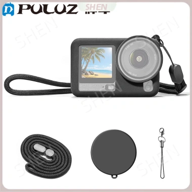 PULUZ Fat Niu - Vỏ silicon bảo vệ DJI Osmo Action 6, dây buộc cầm tay, giá ưu đãi