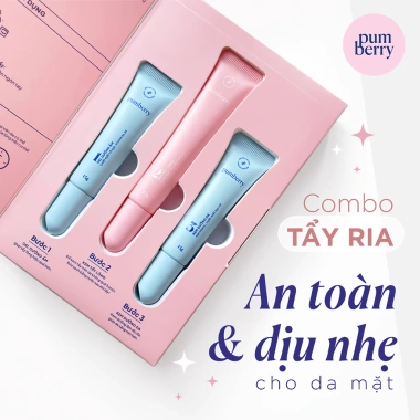 Pumberry Combo Tẩy Ria Mép Nữ 3 Bước Dịu Nhẹ An Toàn và Dưỡng Da Hộp 3 Tuýp 15-20-15g Giá Ưu Đãi 169k
