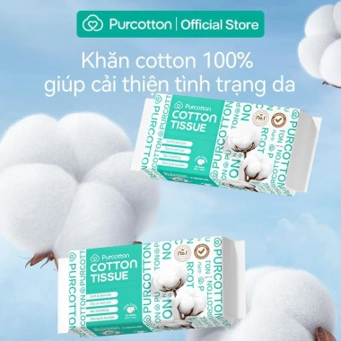Purcotton Khăn Lau Mặt 100% Cotton Tự Nhiên - Dưỡng Sáng Da Nhạy Cảm Giá 54.800 VND 5