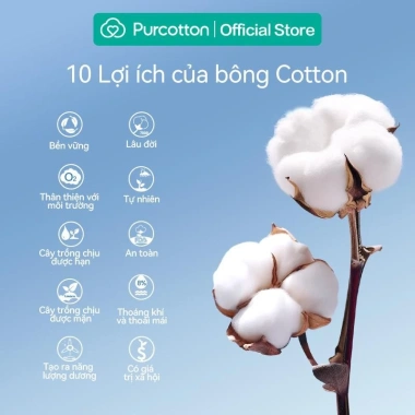 Purcotton Khăn Lau Mặt 100% Cotton Tự Nhiên - Dưỡng Sáng Da Nhạy Cảm Giá 54.800 VND 7