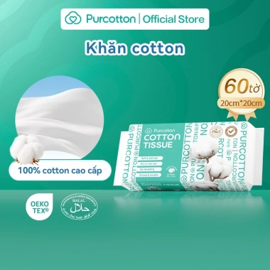 Purcotton Khăn Lau Mặt 100% Cotton Tự Nhiên - Dưỡng Sáng Da Nhạy Cảm Giá 54.800 VND 9