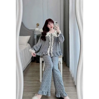 Pyjama dài bèo ren hình Tiểu Thư chất liệu mềm mát, set 2 giá ưu đãi 135k 7