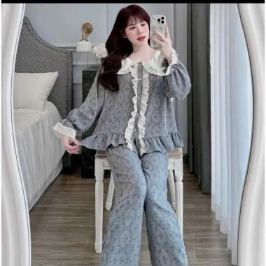 Pyjama dài bèo ren hình Tiểu Thư chất liệu mềm mát, set 2 giá ưu đãi 135k 8