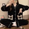 Pyjama nữ cotton cao cấp dài tay Mickey đen - Dễ thương, trẻ trung, năng động, giá 180.000 VND 2