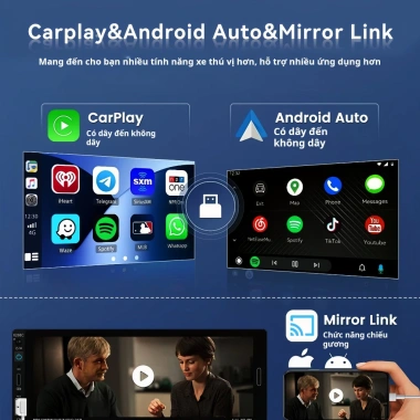 Q2D 3 trong 1 CarPlay Android Auto Mirror Link Giải trí trên màn hình xe, giảm 20%