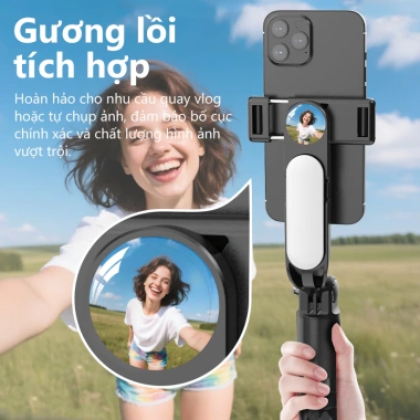 QAML A03 Gậy Tự Sướng Bluetooth 5 Xoay 360° Đế 80cm Đèn LED Điều Chỉnh Ấm Lạnh - Giá 220k