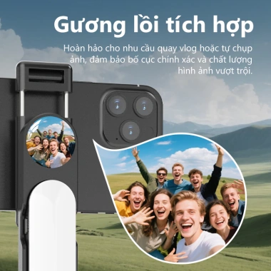 QAML A03 Gậy Tự Sướng Bluetooth 5 Xoay 360° Đế 80cm Đèn LED Điều Chỉnh Ấm Lạnh - Giá 220k