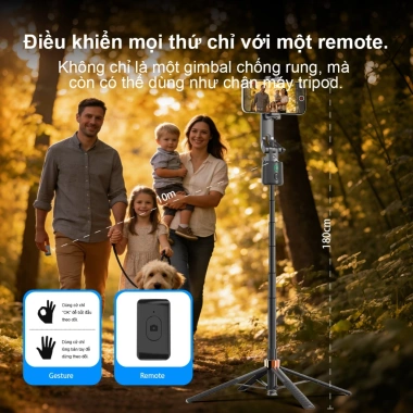QAML Q13 Gimbal AI 1 Trục – Chống Rung, Dùng cho Máy Ảnh & Điện Thoại, 500.820đ 6
