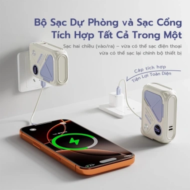 Qi2+CCC Sạc Dự Phòng UNEED 30.000/20.000mAh PD 20W/35W, Sạc Nhanh Không Dây, Cục AC