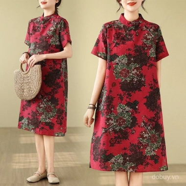 Qipao midi phong cách Trung Hoa retro mùa Hè - Giá chỉ 692.321₫, giảm mạnh Qipao midi phong cách Trung Hoa retro mùa Hè - Giá chỉ 692.321₫, giảm mạnh