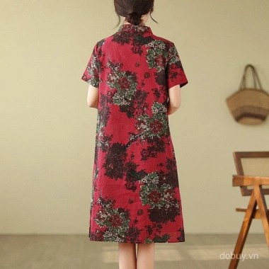 Qipao midi phong cách Trung Hoa retro mùa Hè - Giá chỉ 692.321₫, giảm mạnh 7 Qipao midi phong cách Trung Hoa retro mùa Hè - Giá chỉ 692.321₫, giảm mạnh 7