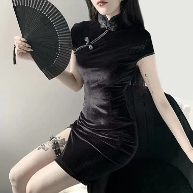 QR658 Hỏa Tốc Che Tên Suông Xám Tân Cosplay Trung Hoa Gợi Cảm Thân Thao Quyến Rũ 6 QR658 Hỏa Tốc Che Tên Suông Xám Tân Cosplay Trung Hoa Gợi Cảm Thân Thao Quyến Rũ 6