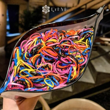 Qrhyk 1.000 Dây Cao Su Dùng Một Lần Dây Buộc Tóc Co Giãn Đuôi Ngựa Cho Bé Gái