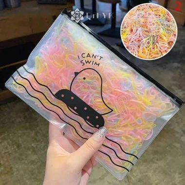 Qrhyk 1.000 Dây Cao Su Dùng Một Lần Dây Buộc Tóc Co Giãn Đuôi Ngựa Cho Bé Gái