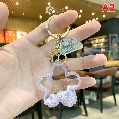 Qrhyk Sáng Tạo Acrylic Cát Trong Dầu Hoa Anh Đào Dễ Thương Túi Đôi Giá 46.310 VND