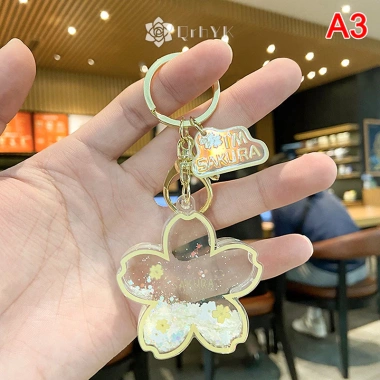 Qrhyk Sáng Tạo Acrylic Cát Trong Dầu Hoa Anh Đào Dễ Thương Túi Đôi Giá 46.310 VND