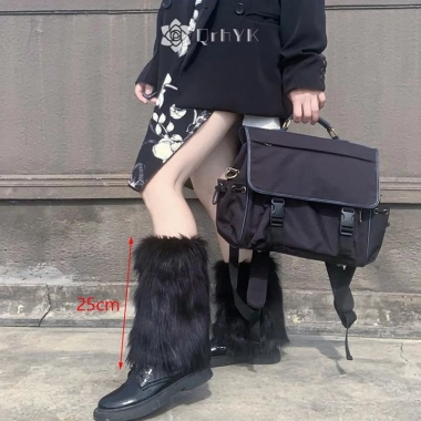 Qrhyk Trắng Giả Ấm Boot Cover Y2K Goth Chân Chắc Chắn Tất Punk Dài Đầu Gối Thời Trang Ấm Tất Mới Giá 89.600 VND