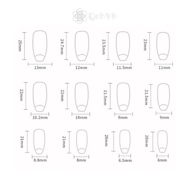Qrhyk Y2k Móng tay giả đen 24 chiếc, dính acrylic tái sử dụng, bấm nhanh
