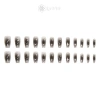 Qrhyk Y2k Móng tay giả đen 24 chiếc, dính acrylic tái sử dụng, bấm nhanh 6