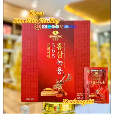 Quà biếu tặng Nước hồng sâm Nuôi Nhung – Hươu linh chi 365 60 gói 499k