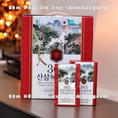 Quà biếu tặng Nước hồng sâm Nuôi Nhung – Hươu linh chi 365 60 gói 499k 2