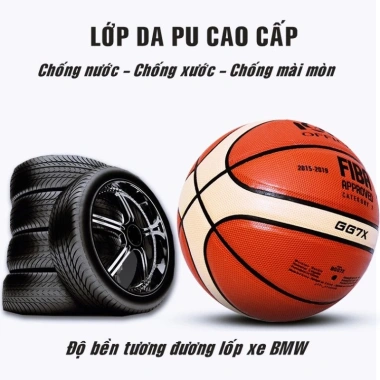 Quả bóng rổ cao su size 3-5-6-7, tặng túi lưới và kim bơm, giá ưu đãi 85.000₫