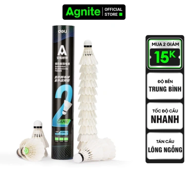 Quả cầu lông Agnite 12 quả vũ bền, ống cầu chính hãng, giảm giá 23% chỉ 84.000₫ 2 Quả cầu lông Agnite 12 quả vũ bền, ống cầu chính hãng, giảm giá 23% chỉ 84.000₫ 2