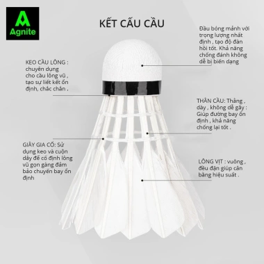 Quả cầu lông Agnite 12 quả vũ bền, ống cầu chính hãng, giảm giá 23% chỉ 84.000₫ 5 Quả cầu lông Agnite 12 quả vũ bền, ống cầu chính hãng, giảm giá 23% chỉ 84.000₫ 5