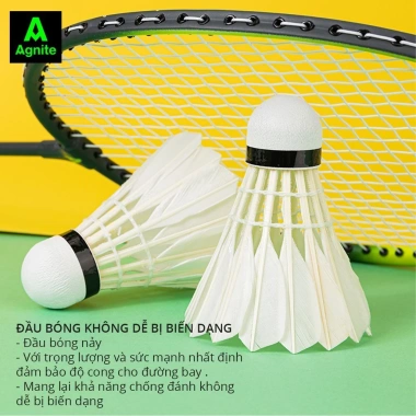 Quả cầu lông Agnite 12 quả vũ bền, ống cầu chính hãng, giảm giá 23% chỉ 84.000₫