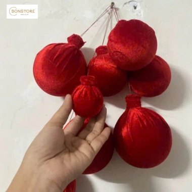 Quả Châu Nhung Cỡ Lớn Trang Trí Cây Thông Noel Giảm 30.000đ Decor Giáng Sinh Tết