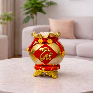 Quả dừa dát vàng tài lộc chưng ban tết Đồ thờ phong thủy giá ưu đãi 129.000đ