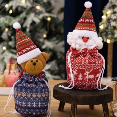 Quà Giáng Sinh Dệt Kim Hoạt Hình Túi Bảo Quản Kẹo Búp Bê Nai Santa Gấu 8 Quà Giáng Sinh Dệt Kim Hoạt Hình Túi Bảo Quản Kẹo Búp Bê Nai Santa Gấu 8