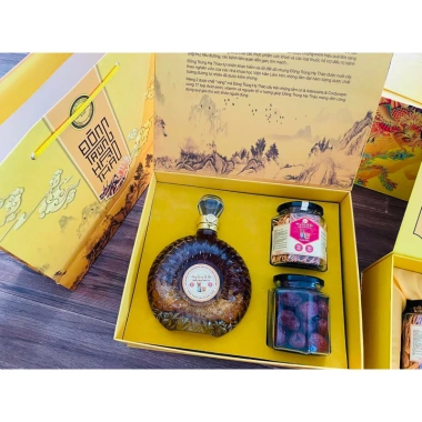 Quà set ba chính hãng: Rượu Đông Trùng Hạ Thảo chai XO + Đông Trùng + Táo Đỏ Viện Hàn Lâm – Giá ưu đãi 900.000₫