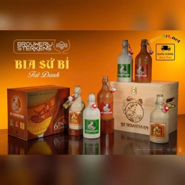 Quà Tặng 6 Chai Bia Sứ Bỉ Paul Triple Grand Cru Dark trong Thùng Gỗ - Giá chỉ 2.450.000 VND
