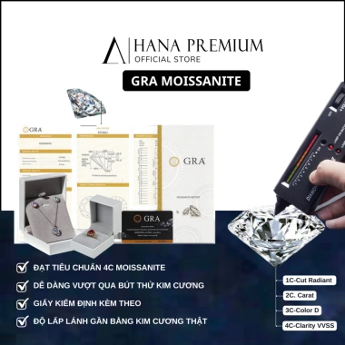 Quà Tặng 8/3 Nhẫn Bạc 925 14 Đá Moissanite Phủ Bạch Kim - Nhẫn Nửa Vòng Đa Đá 1.314 Giá 488k