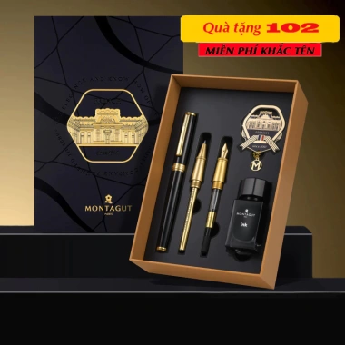 Quà Tặng Bút ký MONTAGUT 308 hộp Fullbox khắc tên, kèm túi và thiệp, tặng thầy cô, sếp, đối tác, giá 525.000₫