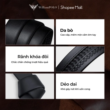 Quà Tặng Cao Cấp Combo Ví & Thắt Lưng Nam Da Bò Williampolo Chính Hãng + Túi Xách Giá 1.44 Triệu 5