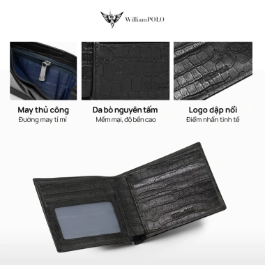 Quà Tặng Cao Cấp Combo Ví & Thắt Lưng Nam Da Bò Williampolo Chính Hãng + Túi Xách Giá 1.44 Triệu 7