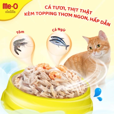 Quà Tặng Không Bán Thức ăn mèo Me-O Delite Pate cao cấp cá ngừ tôm 70gr - 200.000đ 4 Quà Tặng Không Bán Thức ăn mèo Me-O Delite Pate cao cấp cá ngừ tôm 70gr - 200.000đ 4