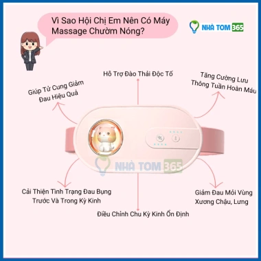 Quà Tặng Máy Massage Làm Ấm Giảm Đau Phụ Nữ Kỳ - Đai Chườm Bụng Kinh, Giá 216.000₫ 3