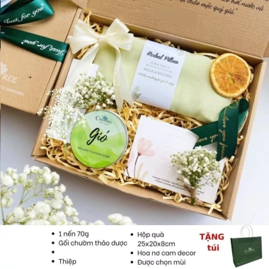 Quà Tặng Nến Thơm & Gối Chườm Siêu Thơm Onatree - Tặng Túi, Giảm Giá, Phù Hợp Sinh Nhật 8/3 20/10