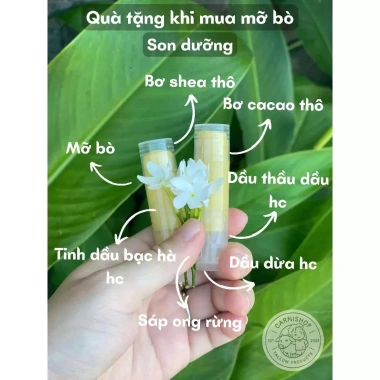 Quà tặng Son dưỡng 1k - Mỡ bò & dê ăn cỏ sạch thơm, làm mỹ phẩm, nấu ăn, chỉ 195k 3