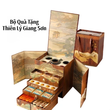 Quà tặng Thiên Lý Giang Sơn danh trà nổi tiếng kèm bộ trà cụ cao cấp, giá ưu đãi 795.000₫
